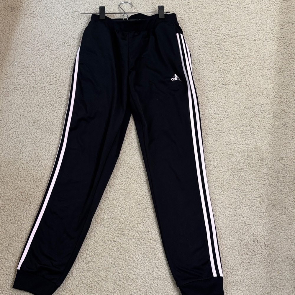 Womens small Adidas Joggers with Pink Stripes and pockets